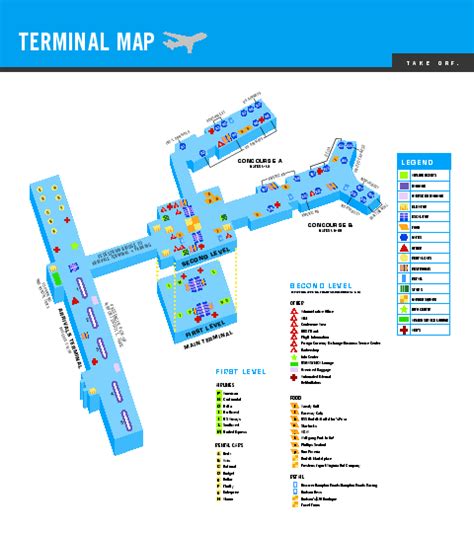 Norfolk International Airport Terminal Map - Norfolk International ...