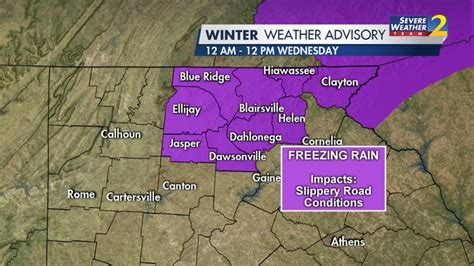 Winter weather advisory in effect in Georgia mountains; rainy ...