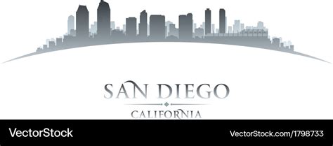 San diego california city skyline silhouette Vector Image