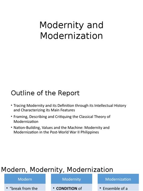 Modernity and Modernization.pptx | Modernization Theory | Modernity