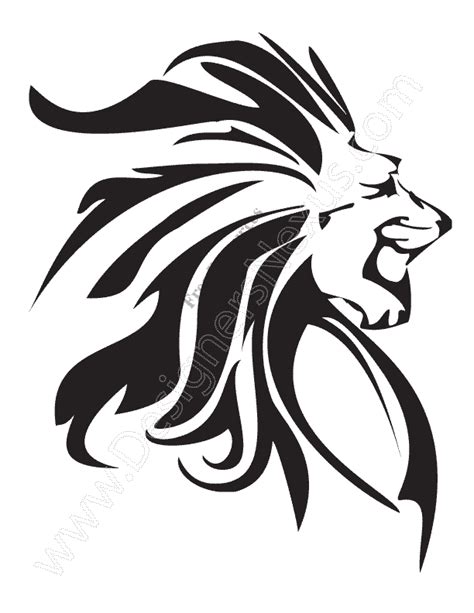 V12 Free Animal Vector Graphics Lion Clip Art Stencil - Designers Nexus