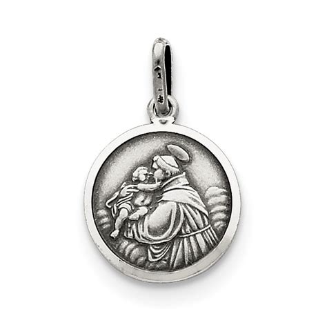 Sterling Silver Antiqued Saint Anthony Medal - PG94995