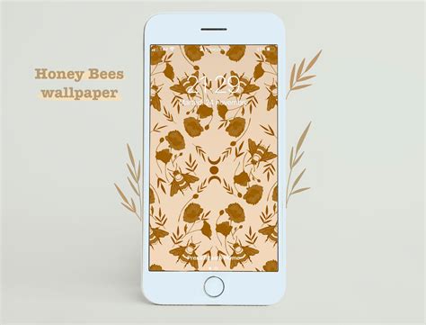 Honey Bees Cute Phone Wallpaper Botanical Wallpaper for All | Etsy