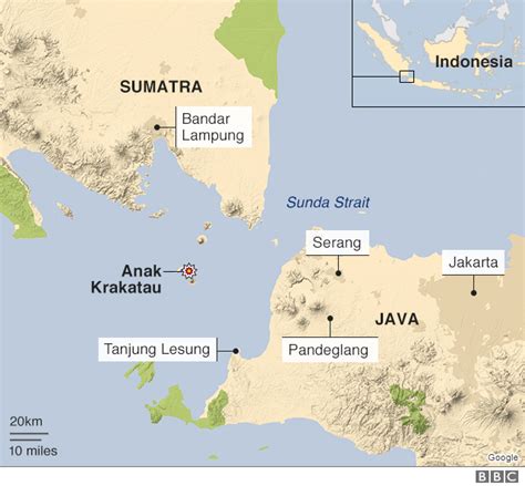 Krakatoa Volcano Map