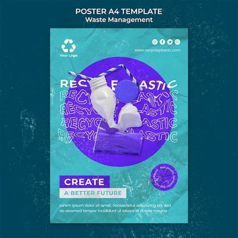 Premium PSD | Waste management poster design template