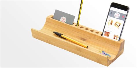 U-Shaped Desk Organiser | Bamboo Desk Tidy