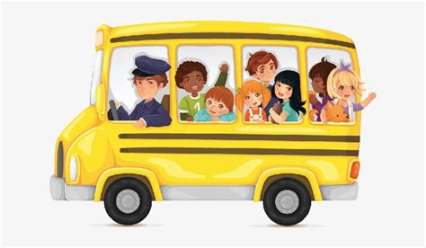 Yellow School Bus Full Of Cute And Happy Kids Clipart - School Bus ...