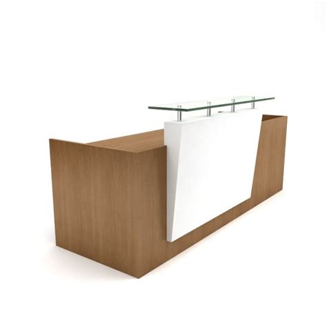 Wooden & white office reception counter for sale | low cost | UniqueKiosk