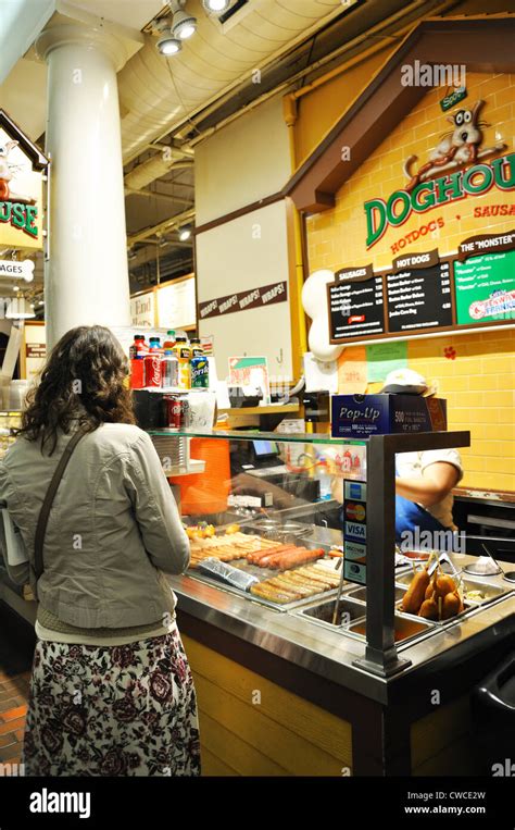 Quincy Market Food Court in Boston, Massachusetts, USA Stock Photo - Alamy