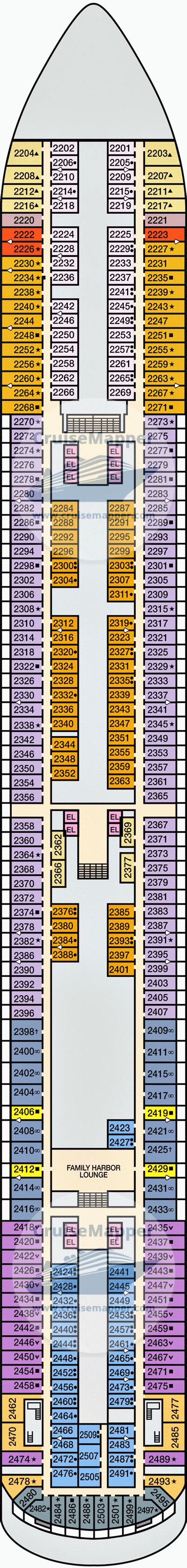 Carnival Vista deck 2 plan | CruiseMapper