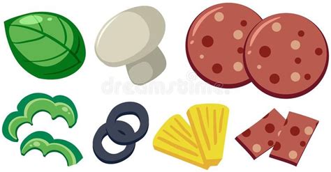 A Set of Pizza Toppings vector illustration | Pizza vector, Pizza ...