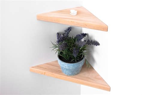 Set of 1, 2 or 3 Triangle Corner Shelves Floating Shelves, Wall ...