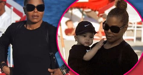 Janet Jackson Takes Son Eissa Al Mana To Beach