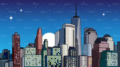 Modern City Background Cartoon Clipart Vector - FriendlyStock