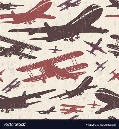 Airplane retro seamless template Royalty Free Vector Image