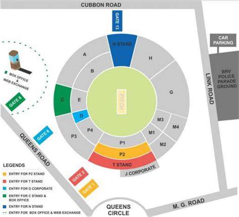 M. Chinnaswamy Stadium Bangalore: Seating Arrangement, Layout, Parking ...