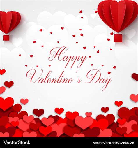 Happy valentines day greetings card with realistic