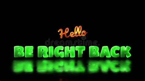 Glowing Looping Be Right Back Word Neon Frame Effect, Black Background ...