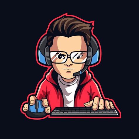 gamer streamer mascot logo vector illustration | Game logo design ...