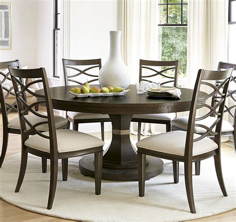 California Rustic Oak Expandable Round Dining Table 64" | Zin Home