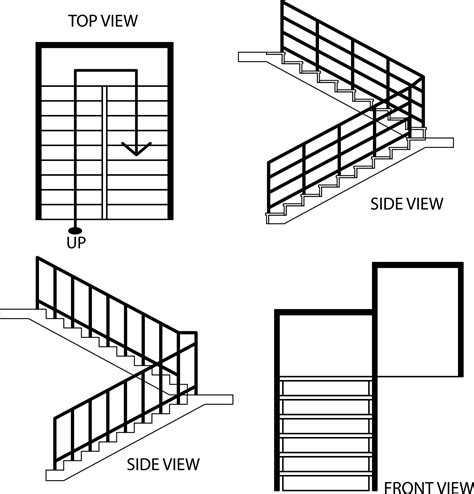 Illustration vector graphic of stairs, top view of stairs, side view ...