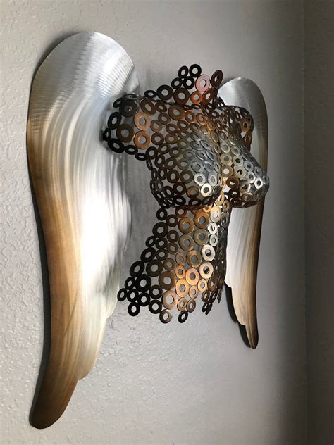 Abstract Metal Wall Art Sculpture Contemporary Metal Art Angel Torso by ...