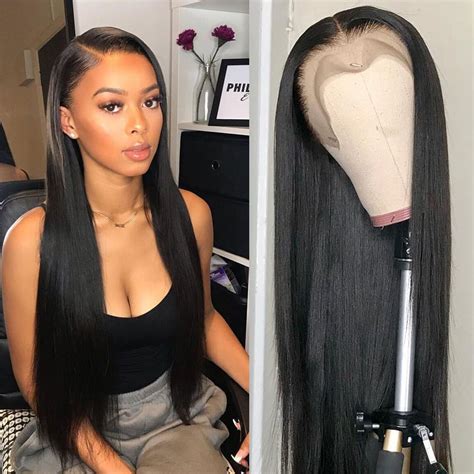 100% Brazilian Remy Silky Straight Hair Lace Front Wig - 22 / 130 in ...