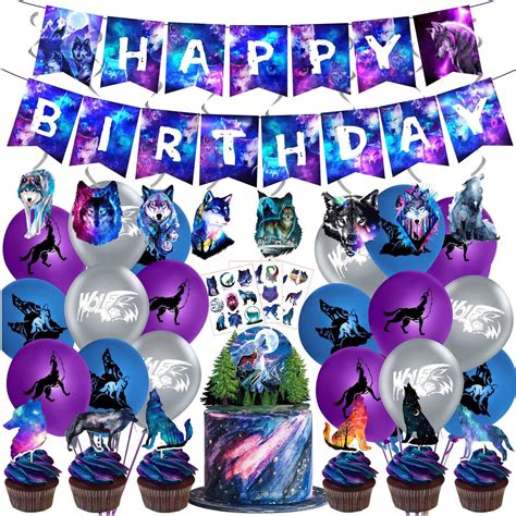 Wolf Party Decorations Galaxy Wolf Birthday Party - Walmart.com