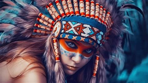 HD wallpaper: indigenous, headgear, native american, girl, indian ...