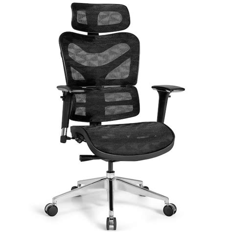 Costway Black Ergonomic Mesh Office Chair Adjustable High Back Chair ...