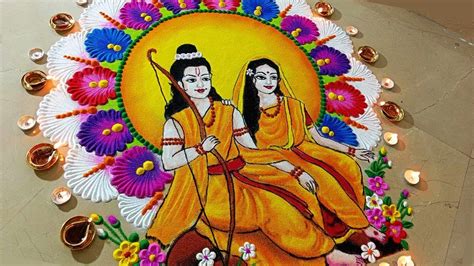 Ram Sita Rangoli Designs: टूथपिक की मदद से मिनटों में बन जाएंगे सीता ...