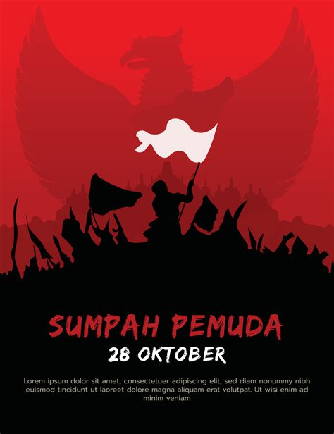 happy indonesian youth pledge. suitable for greeting card, poster and ...