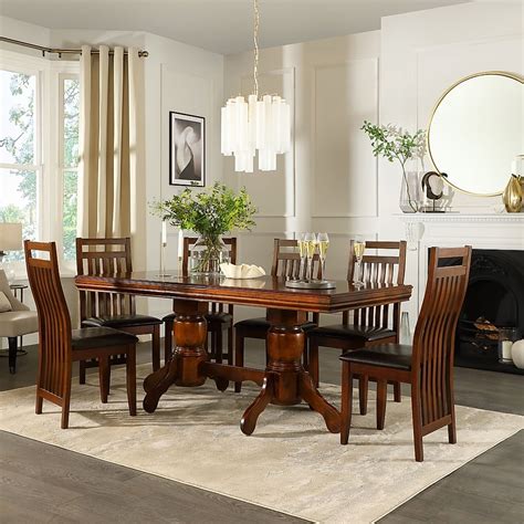 Chatsworth Extending Dining Table & 4 Java Chairs, Dark Solid Hardwood ...