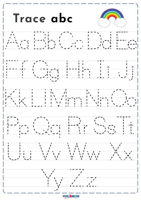 Alphabet Letters To Trace Worksheets