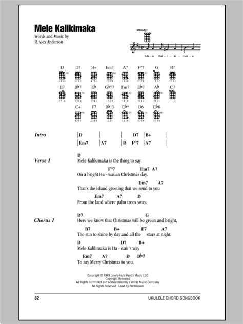 Mele Kalikimaka by Bing Crosby Sheet Music for Ukulele Chords/Lyrics at ...