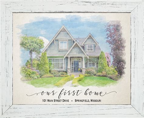 Our First Home, 1st Home Gift Idea, Watercolor House