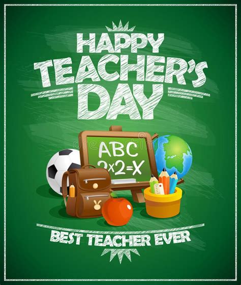 Happy teacher`s day stock vector. Illustration of apple - 98960565 ...