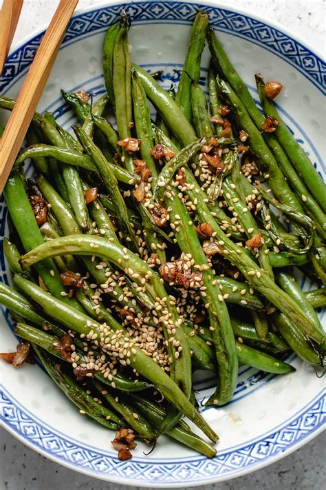 Chinese Garlic Green Beans (crisp, flavorful, less oil)