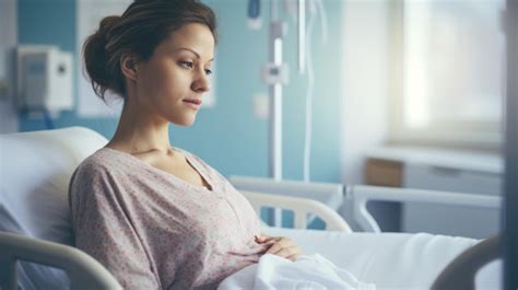 Premium AI Image | a pregnant woman in a hospital bed