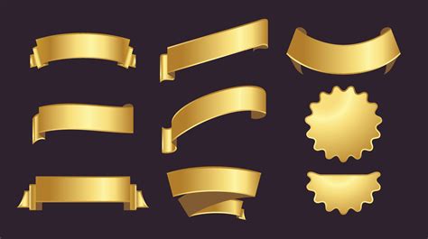 Gold Ribbon Banner Vector Art 35558055 Vector Art at Vecteezy