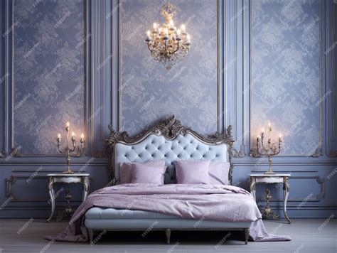 Premium Photo | A royal bedroom with silk damask wallpaper