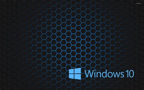 Windows 10 blue text logo on hexagons wallpaper - Computer wallpapers ...