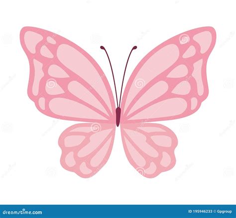 Cute Pink Butterfly Vector Design Stock Vector - Illustration of ...