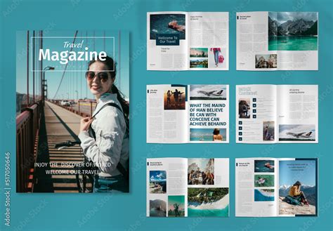 Travel Magazine Layout Stock Template | Adobe Stock