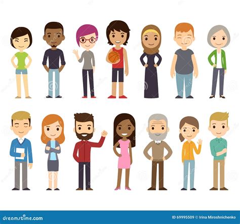 Cartoon diverse people stock vector. Illustration of african - 69995509