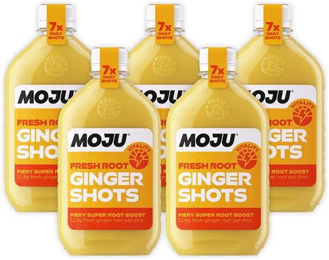 MOJU Ginger Shots - Dosing Bottles (5x420ml Pack, 35 Shots), Immune ...