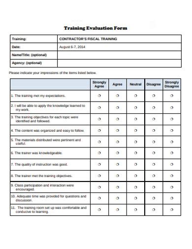 Training Evaluation Form - 21+ Examples, Format, Pdf