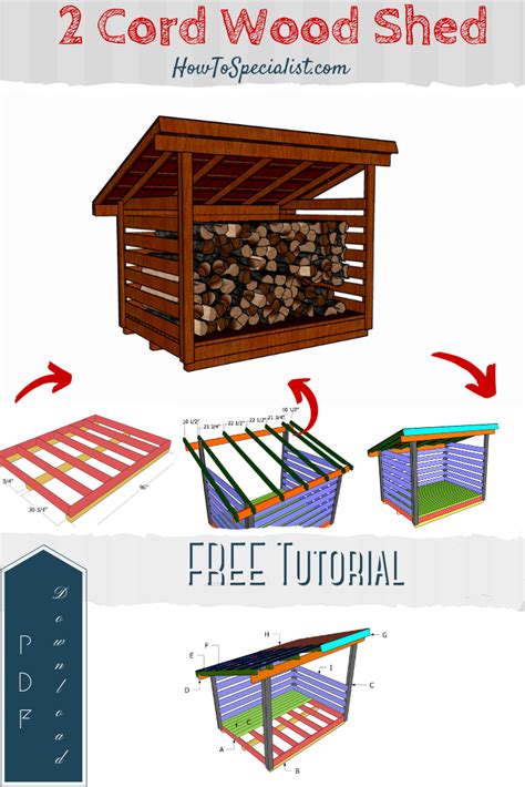 2 Cord Firewood Shed Free - PDF Download HowToSpecialist - How to Build ...