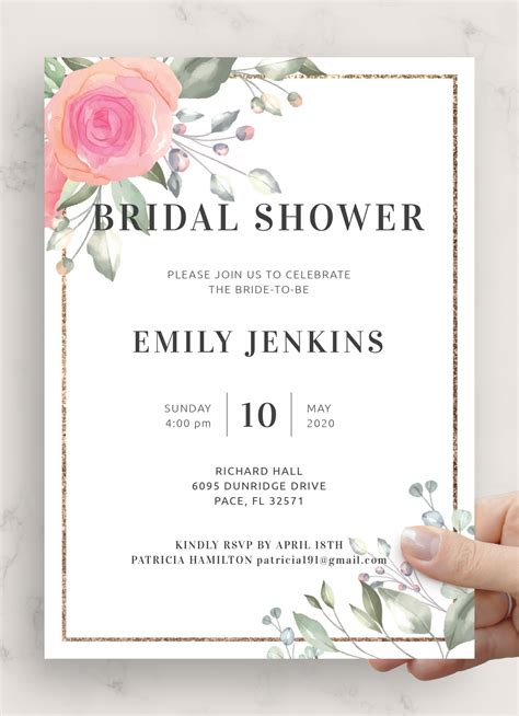 Download Printable Floral Bridal Shower Invitation PDF