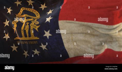 Old flag of american state of Georgia, United States Stock Photo - Alamy